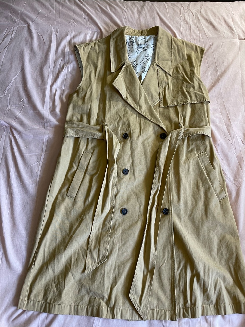 a new day Sleeveless Trench Vest in Khaki